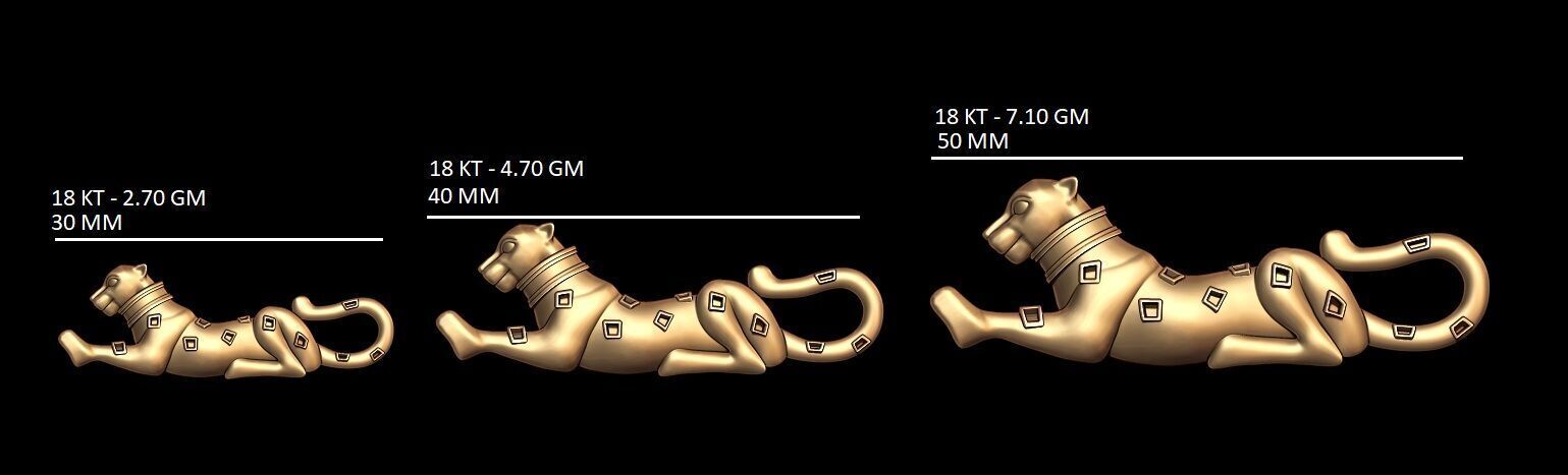 Panther Brooch 3D Model STL File for Jewelry Casting  Free 3D print model_3