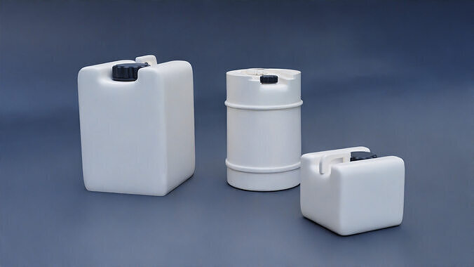 Plastic Detergent Bottle Set Clean Liquid Soap Packaging 3D model