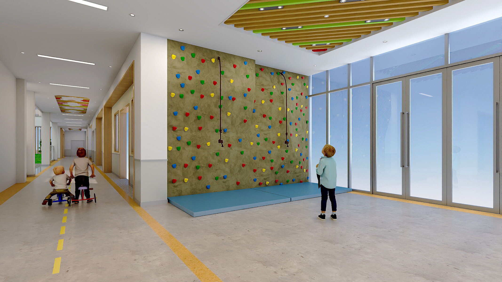 Kindergarten Hall 3D Model - Modular Preschool Interiors Low-poly 3D model_5