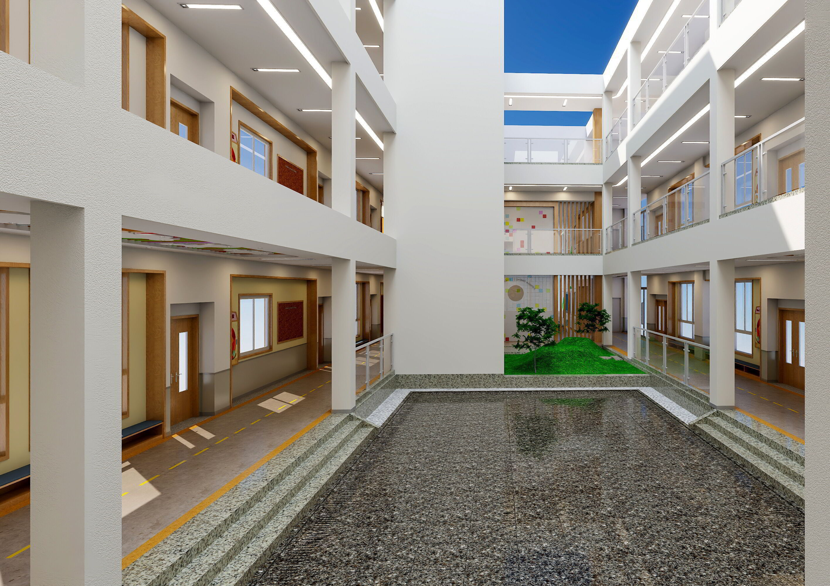 Kindergarten Hall 3D Model - Modular Preschool Interiors Low-poly 3D model_8