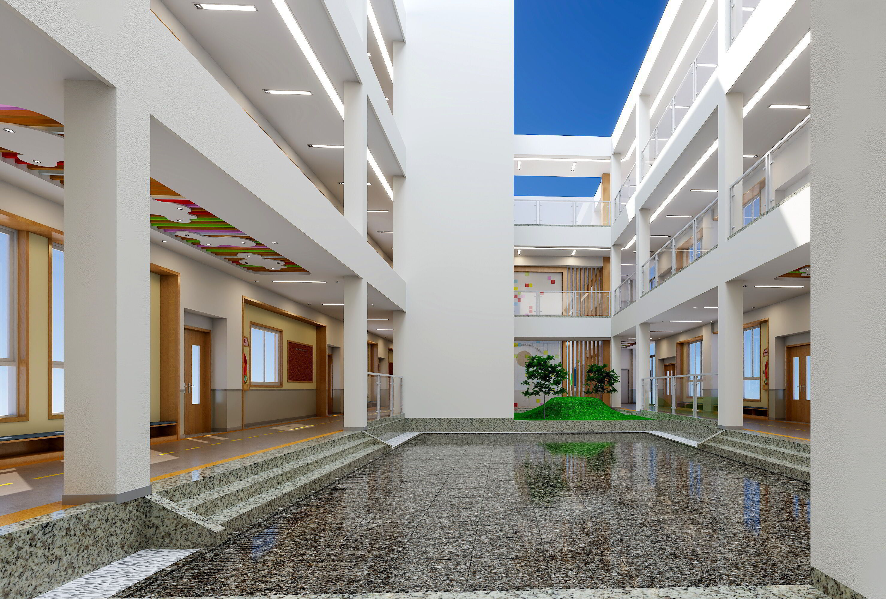 Kindergarten Hall 3D Model - Modular Preschool Interiors Low-poly 3D model_9