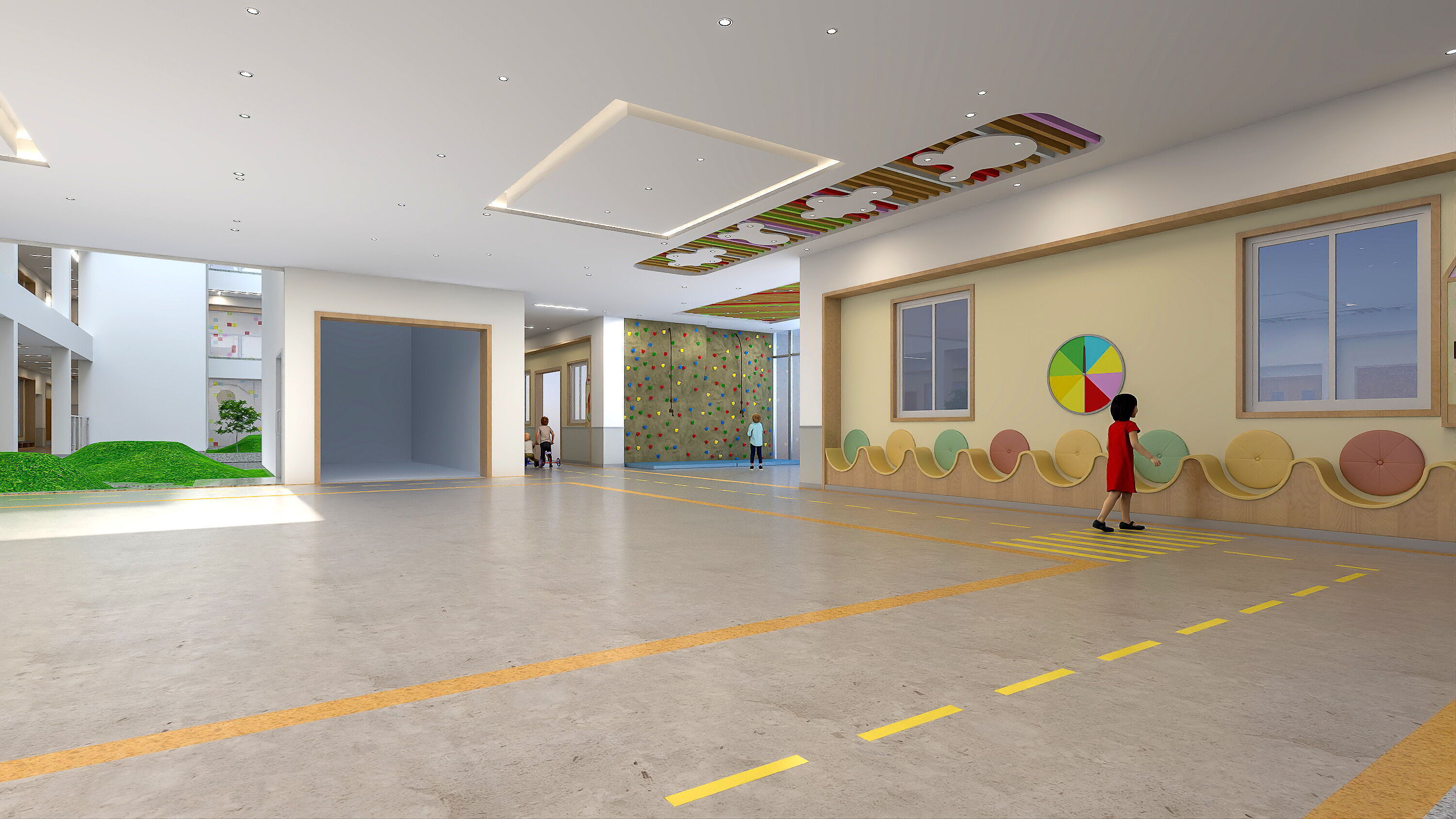 Kindergarten Hall 3D Model - Modular Preschool Interiors Low-poly 3D model_3