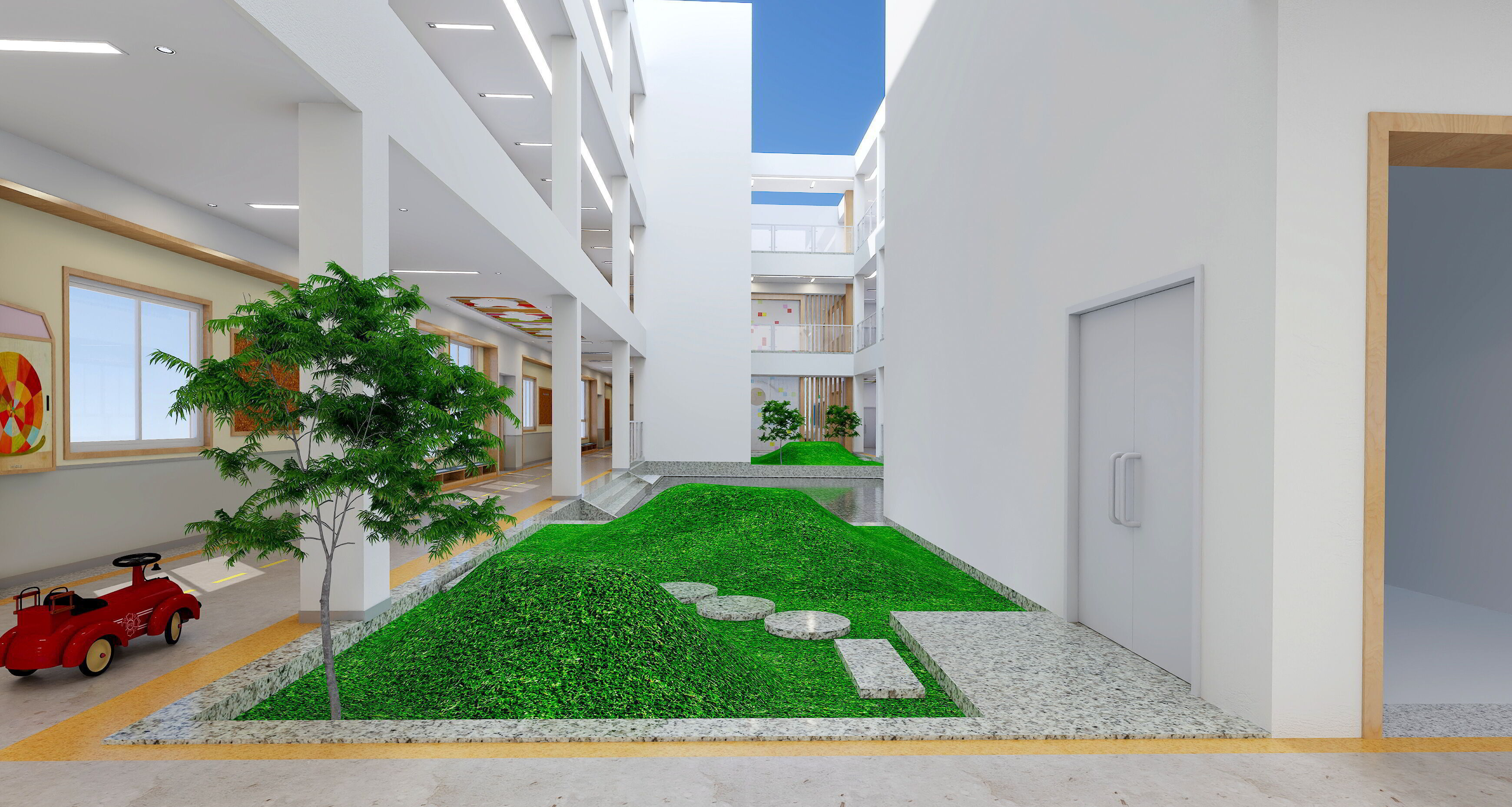 Kindergarten Hall 3D Model - Modular Preschool Interiors Low-poly 3D model_7