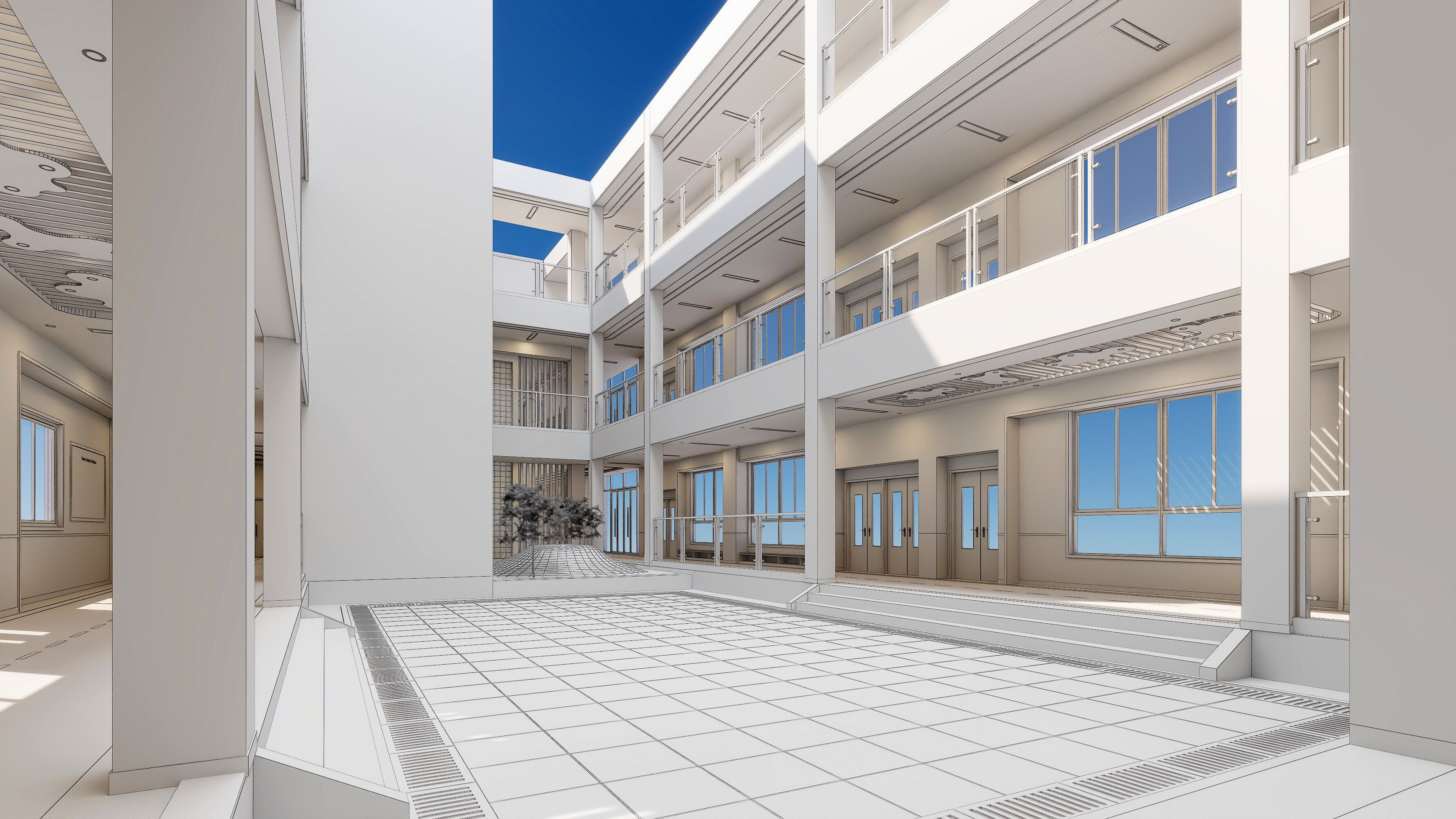 Kindergarten Hall 3D Model - Modular Preschool Interiors Low-poly 3D model_11