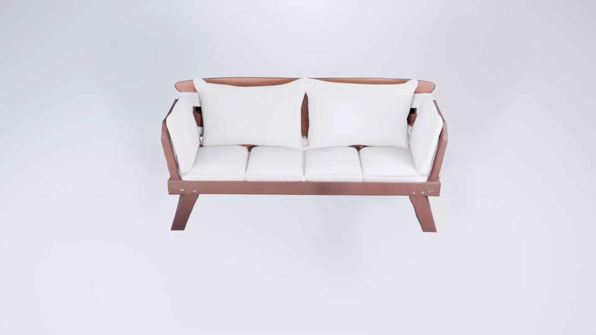 Low Poly Outdoor Bench - Classic Wooden Garden Seat 3D model