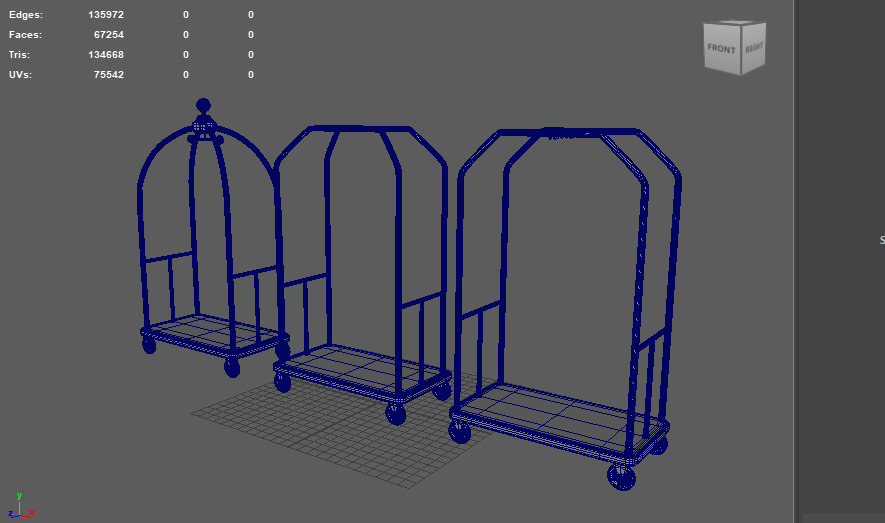 Luggage Cart 3D model_14