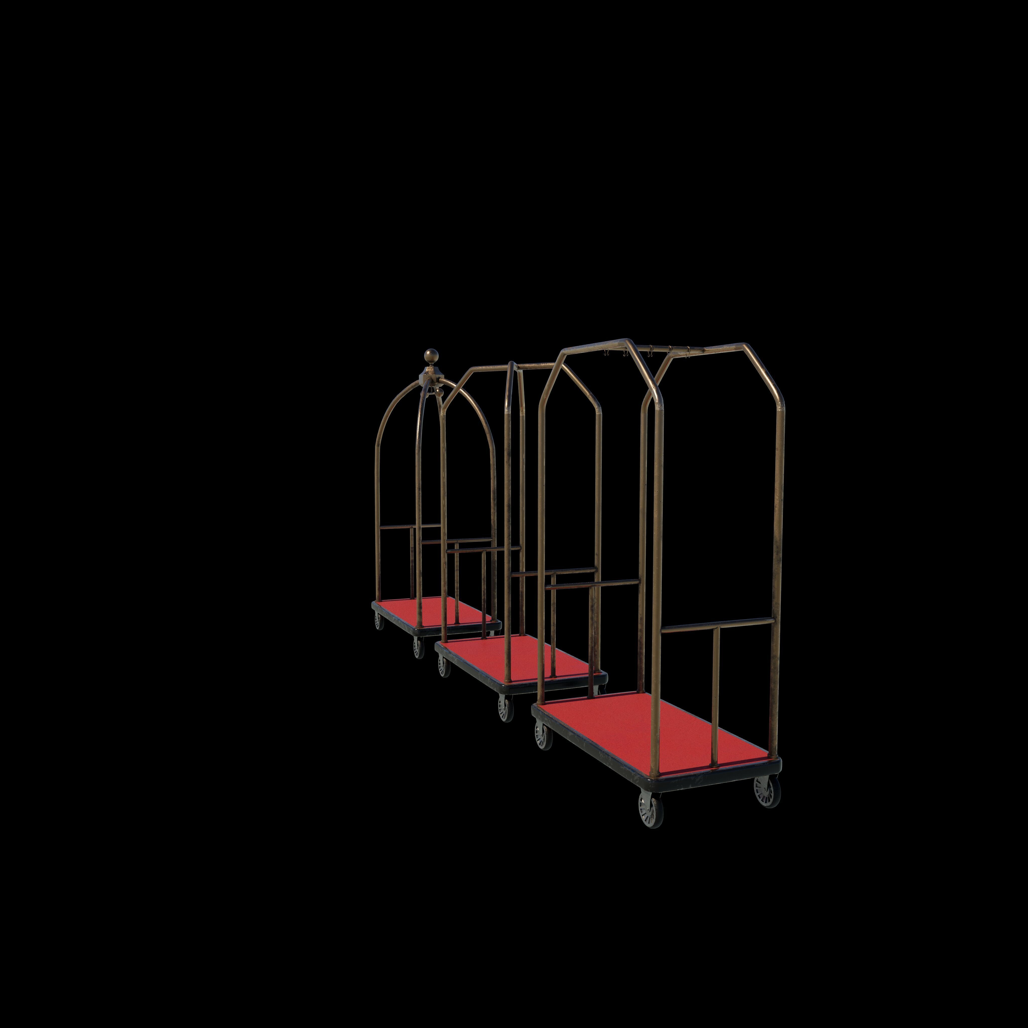 Luggage Cart 3D model_4