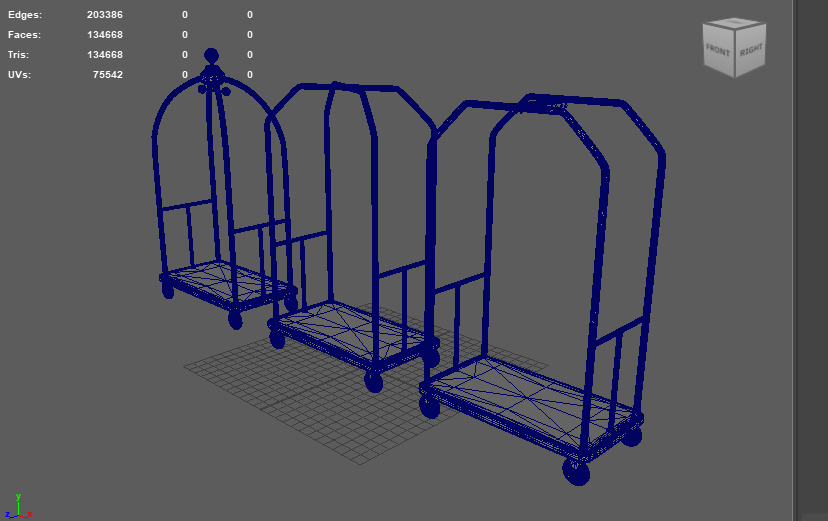 Luggage Cart 3D model_13