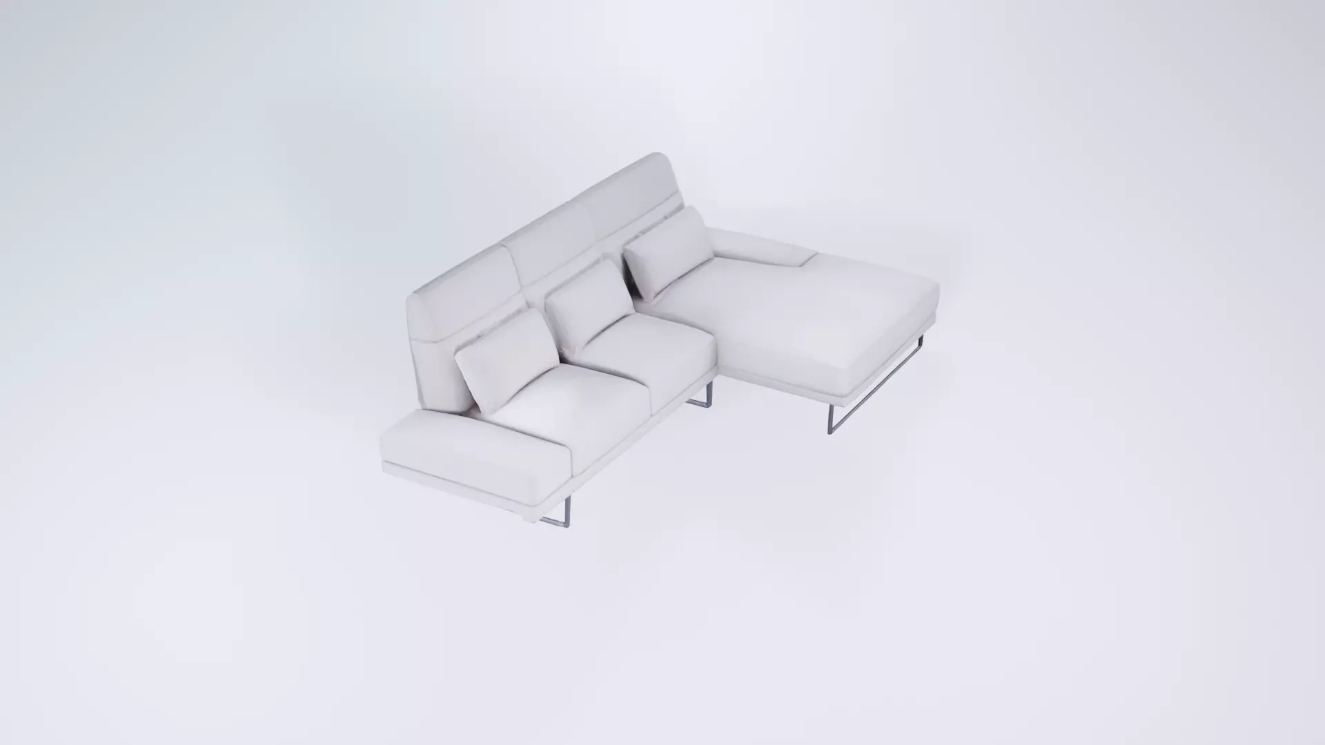 Low Poly Outdoor Corner Sofa - Garden Lounge Sectional 3D model
