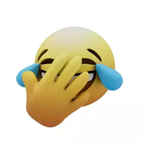 Joy Face with Hand Emoji v1 005