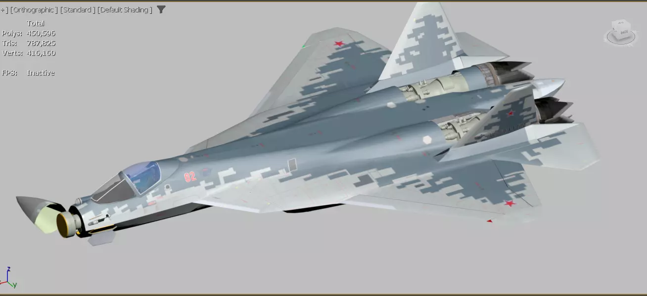 SU-57 Felon M with Stealth Nozzles Low-poly 3D model_0