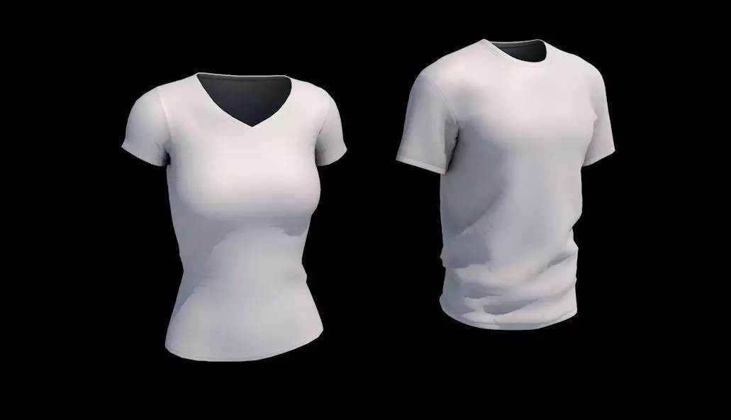 Male-female Tshirt Free 3D model_0