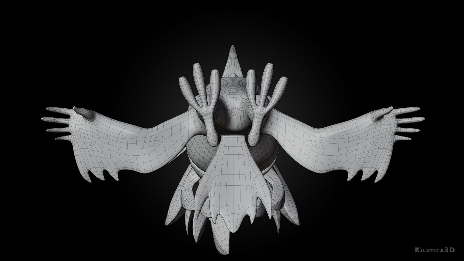 3D Blue - king fisher - Rigged Cartoon Bird Low-poly 3D model_16