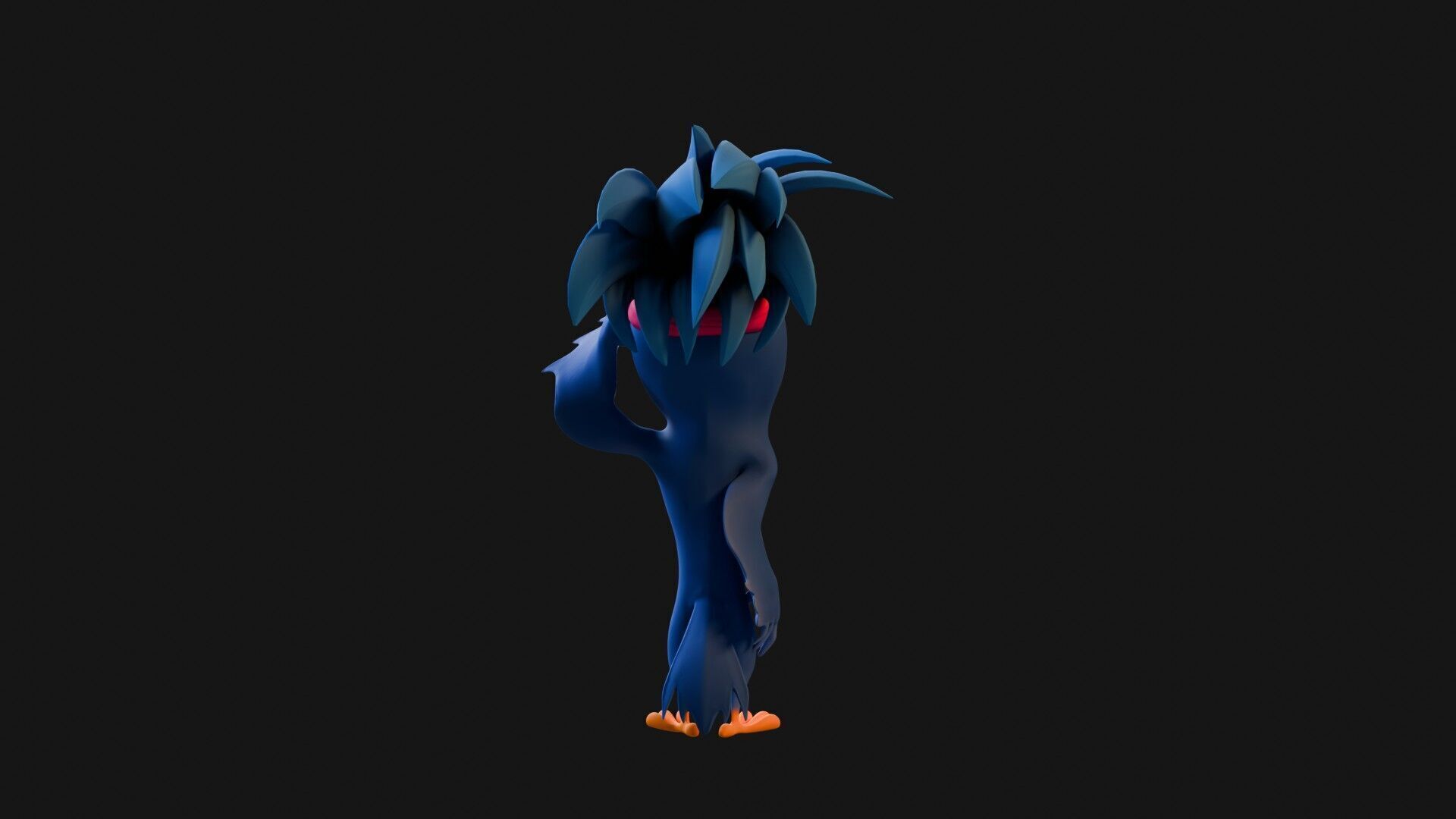 3D Blue - king fisher - Rigged Cartoon Bird Low-poly 3D model_31
