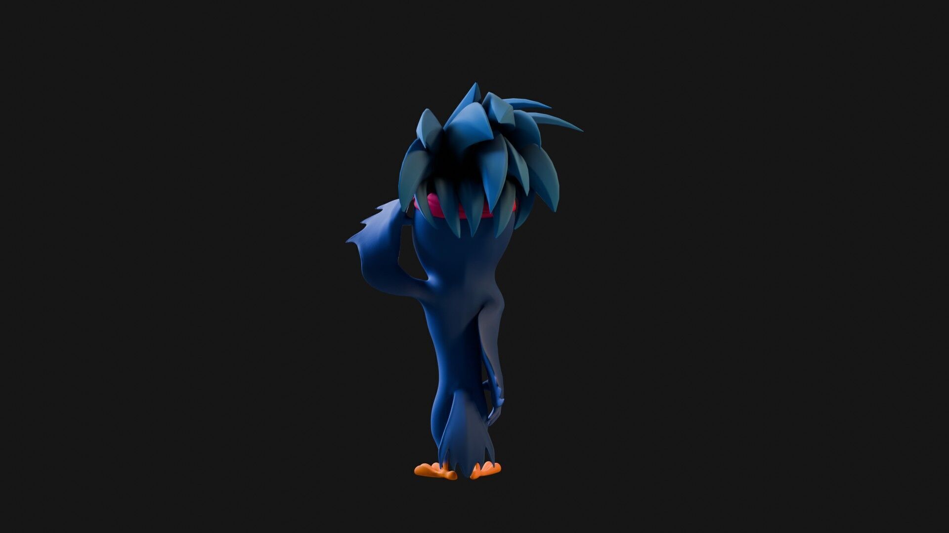 3D Blue - king fisher - Rigged Cartoon Bird Low-poly 3D model_32