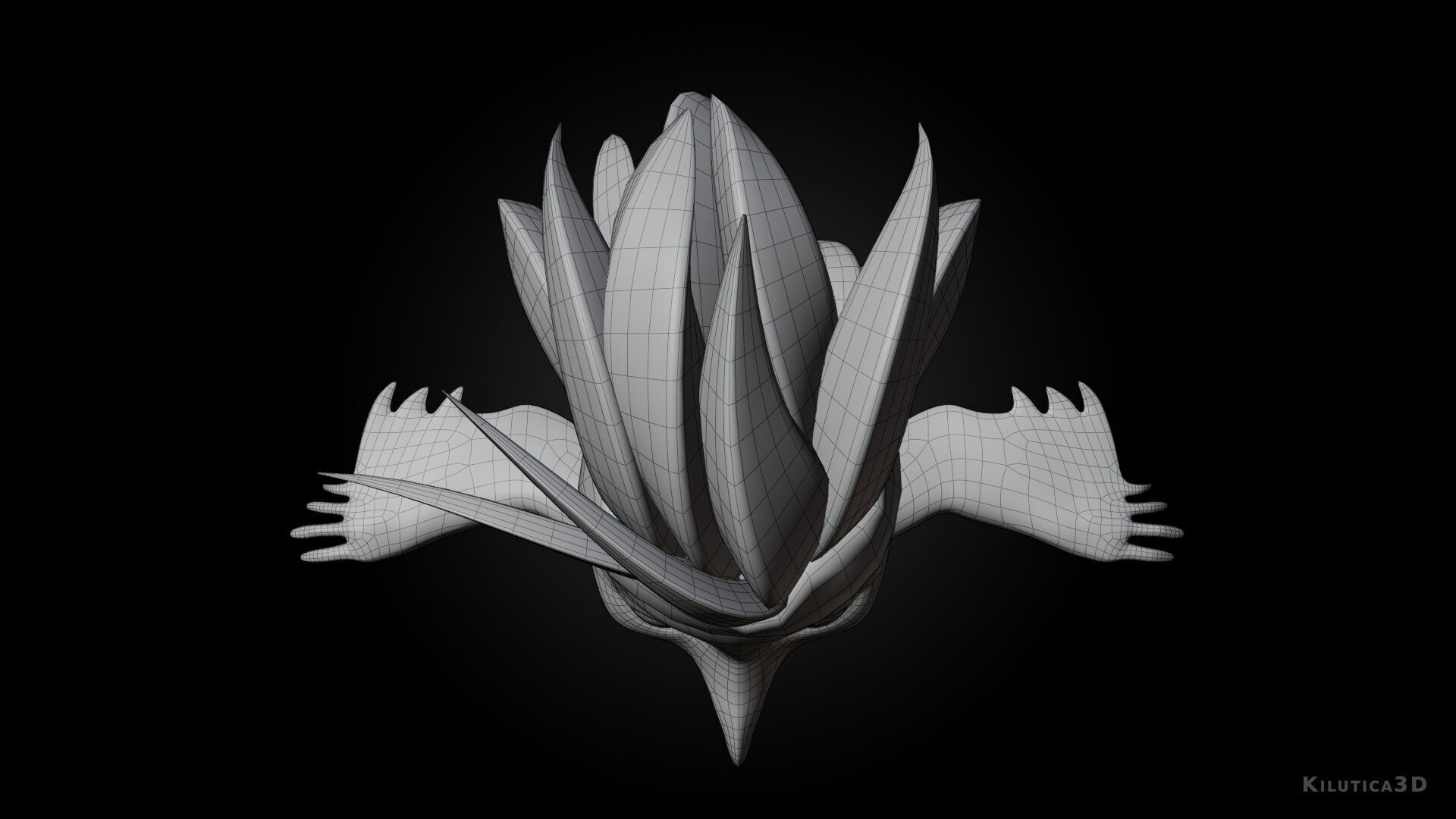 3D Blue - king fisher - Rigged Cartoon Bird Low-poly 3D model_15