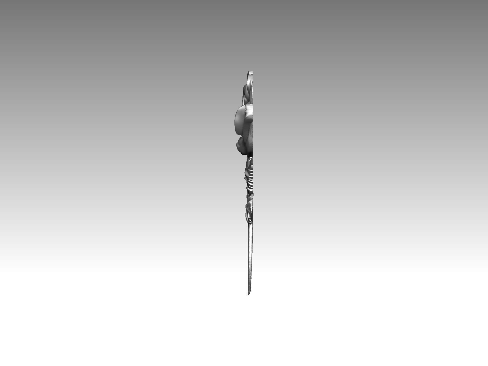 rose relief statue 3D print model_1