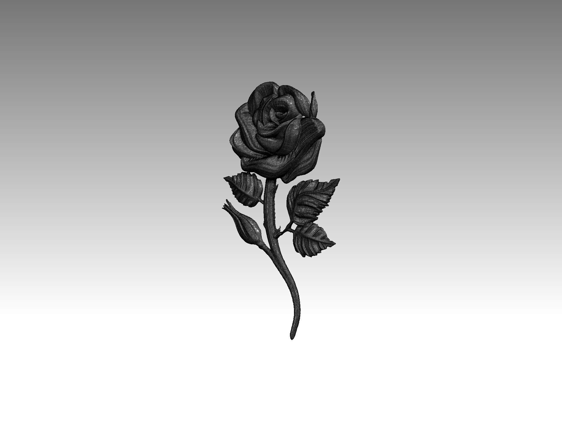 rose relief statue 3D print model_6