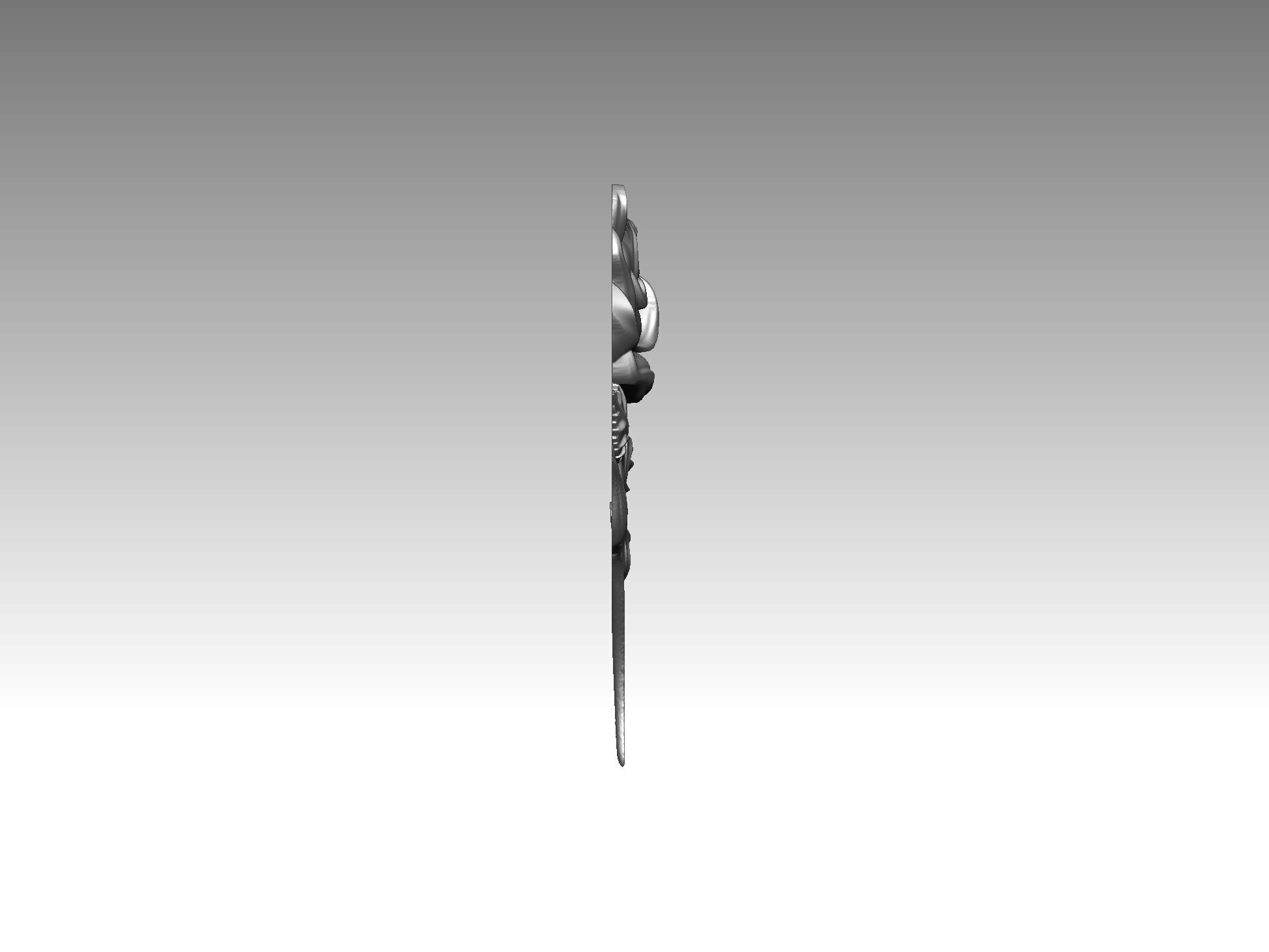 rose relief statue 3D print model_3