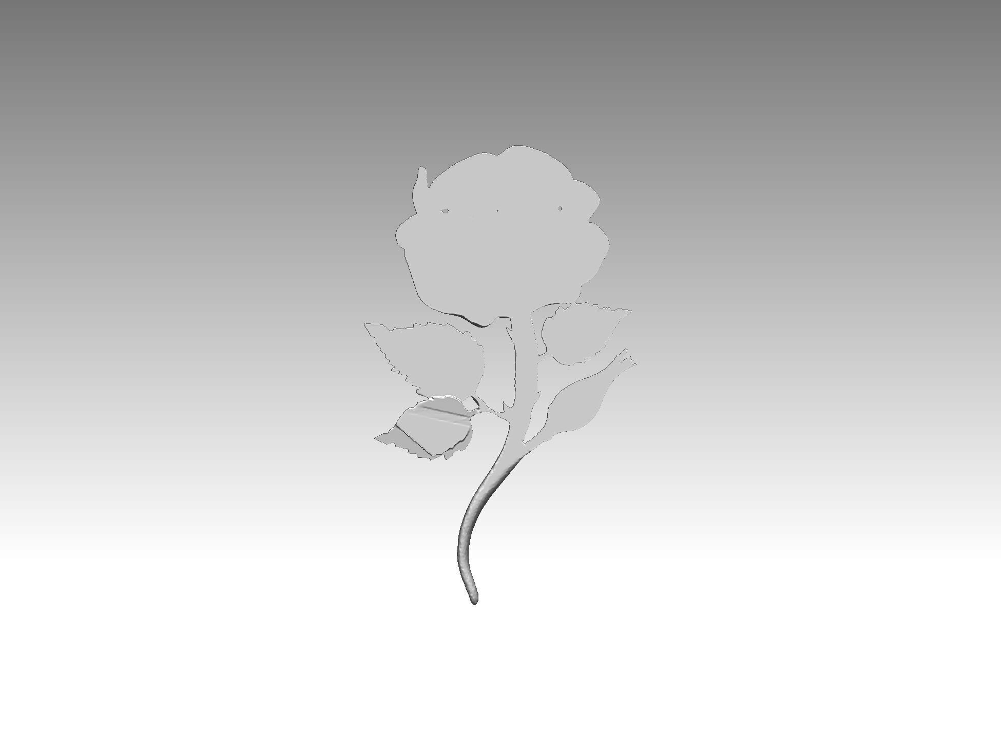 rose relief statue 3D print model_2