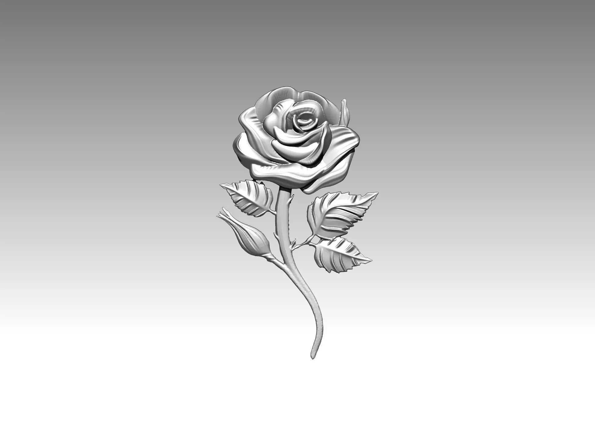 rose relief statue 3D print model_0