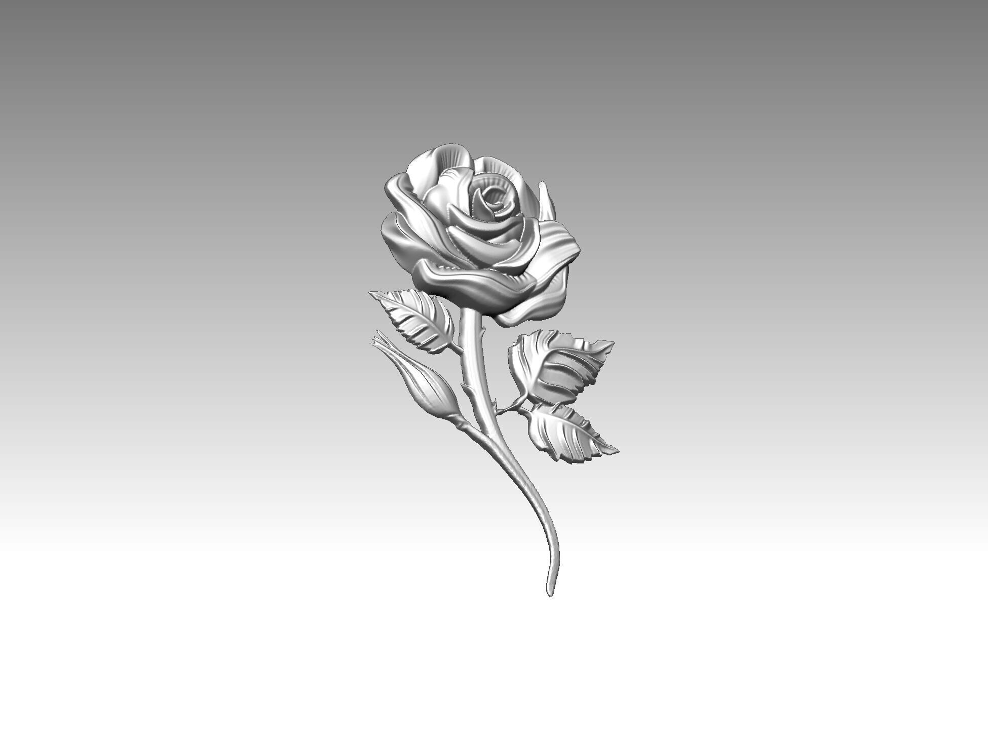 rose relief statue 3D print model_4