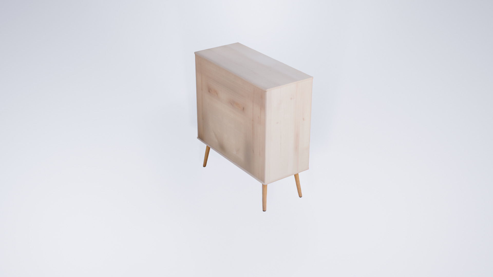 Low Poly Wooden Cabinet - Classic Openable Storage Unit 3D model_1