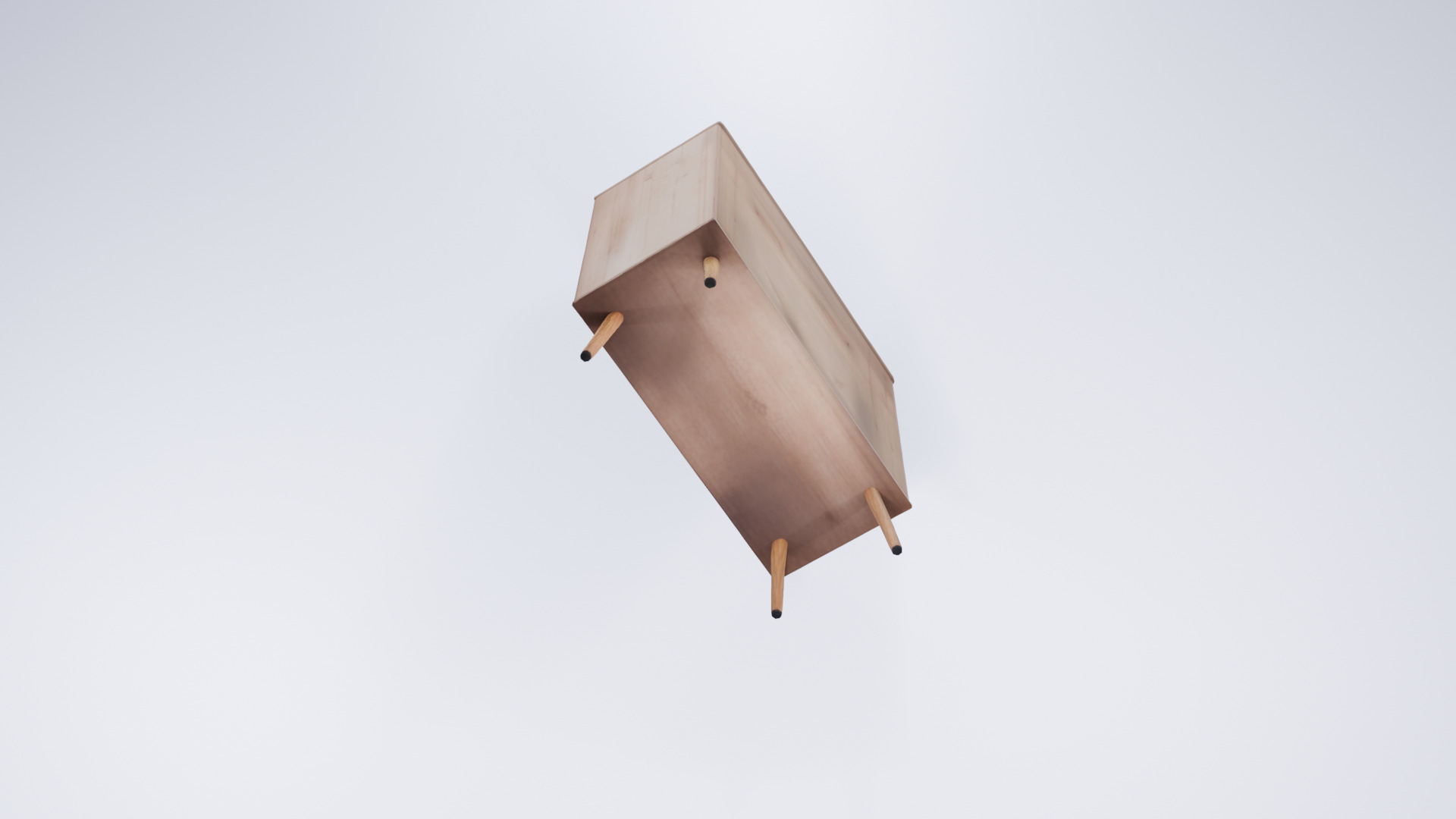 Low Poly Wooden Cabinet - Classic Openable Storage Unit 3D model_5