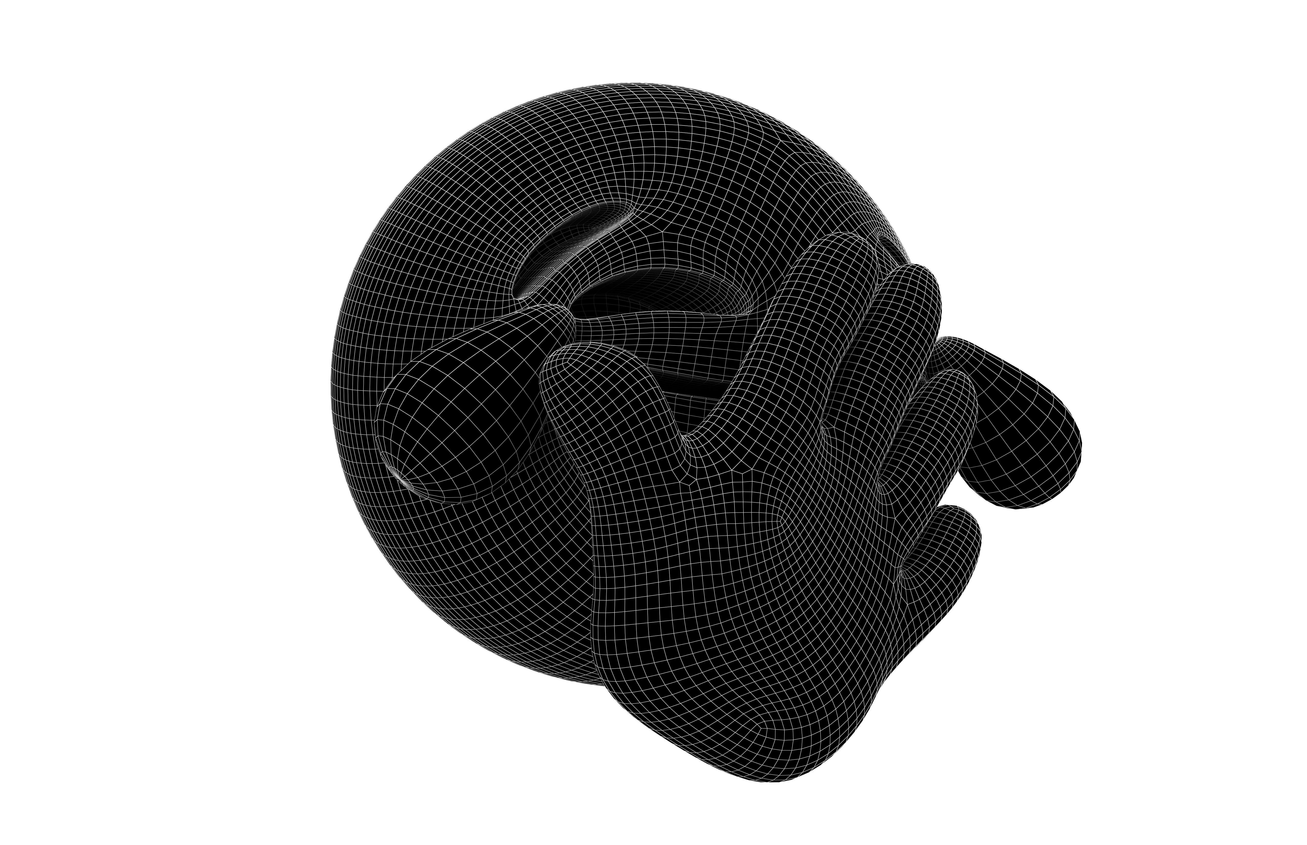 Joy Face with Hand Emoji v1 004 Low-poly 3D model_7