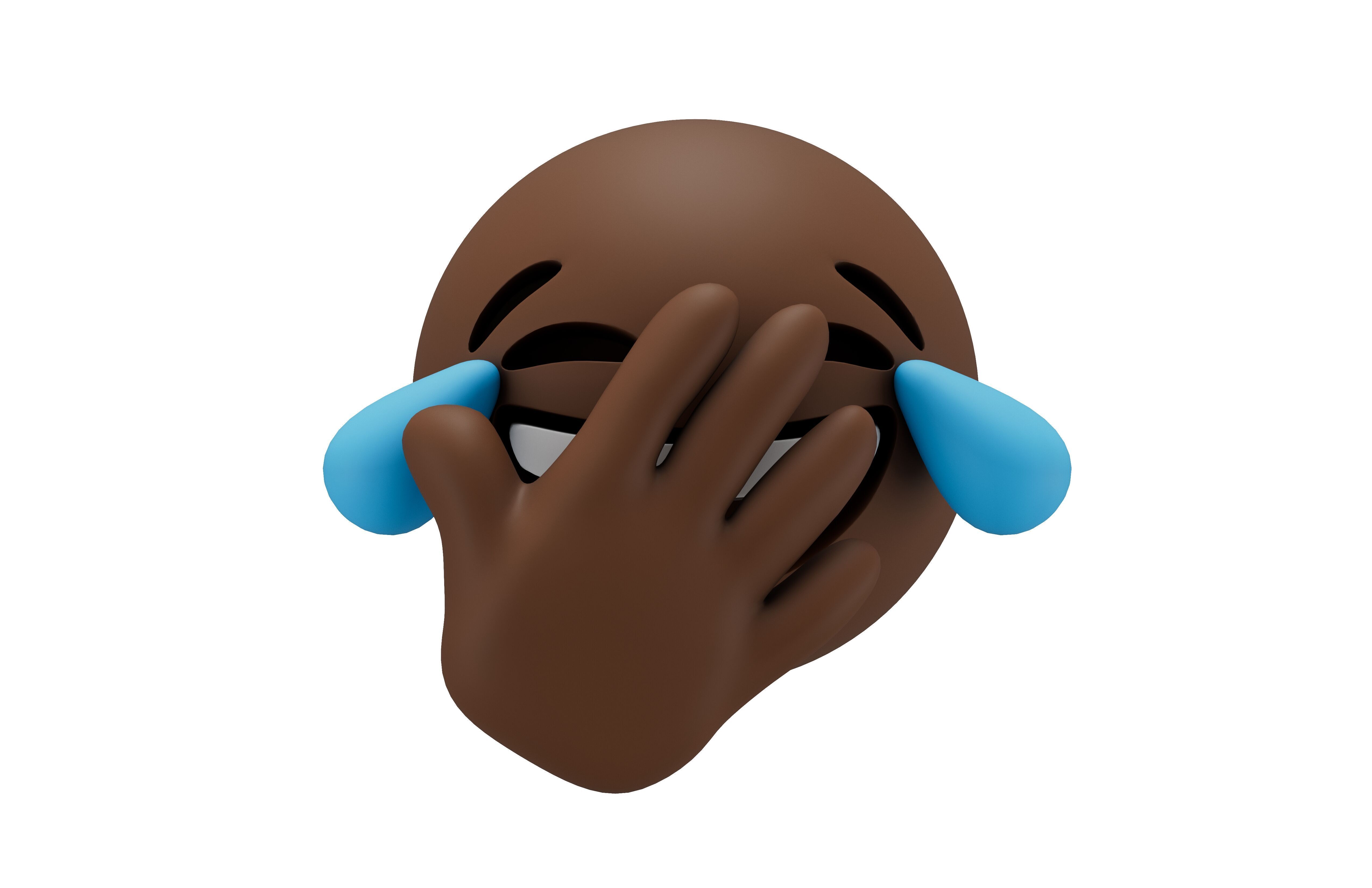 Joy Face with Hand Emoji v1 004 Low-poly 3D model_2