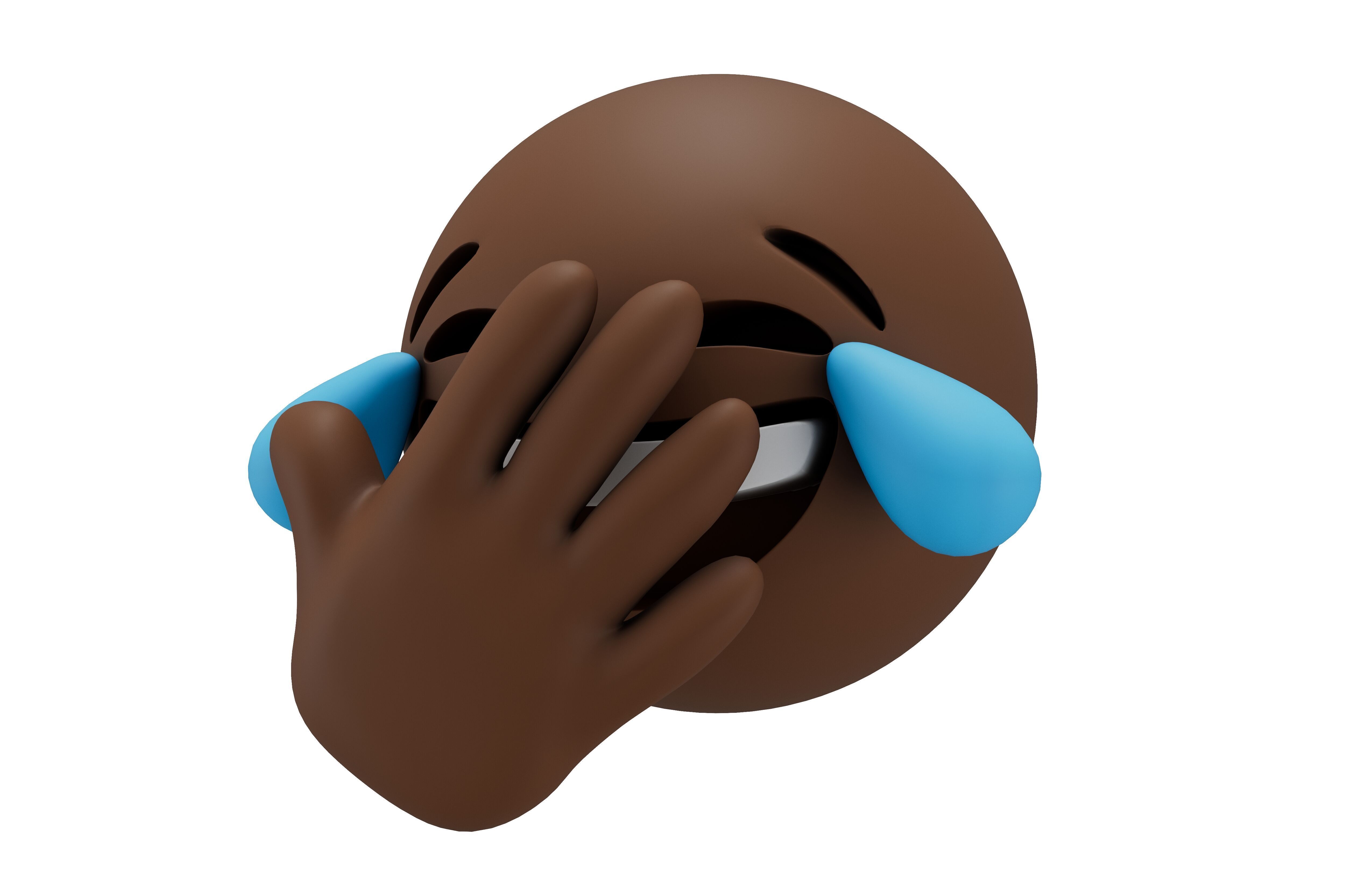 Joy Face with Hand Emoji v1 004 Low-poly 3D model_1