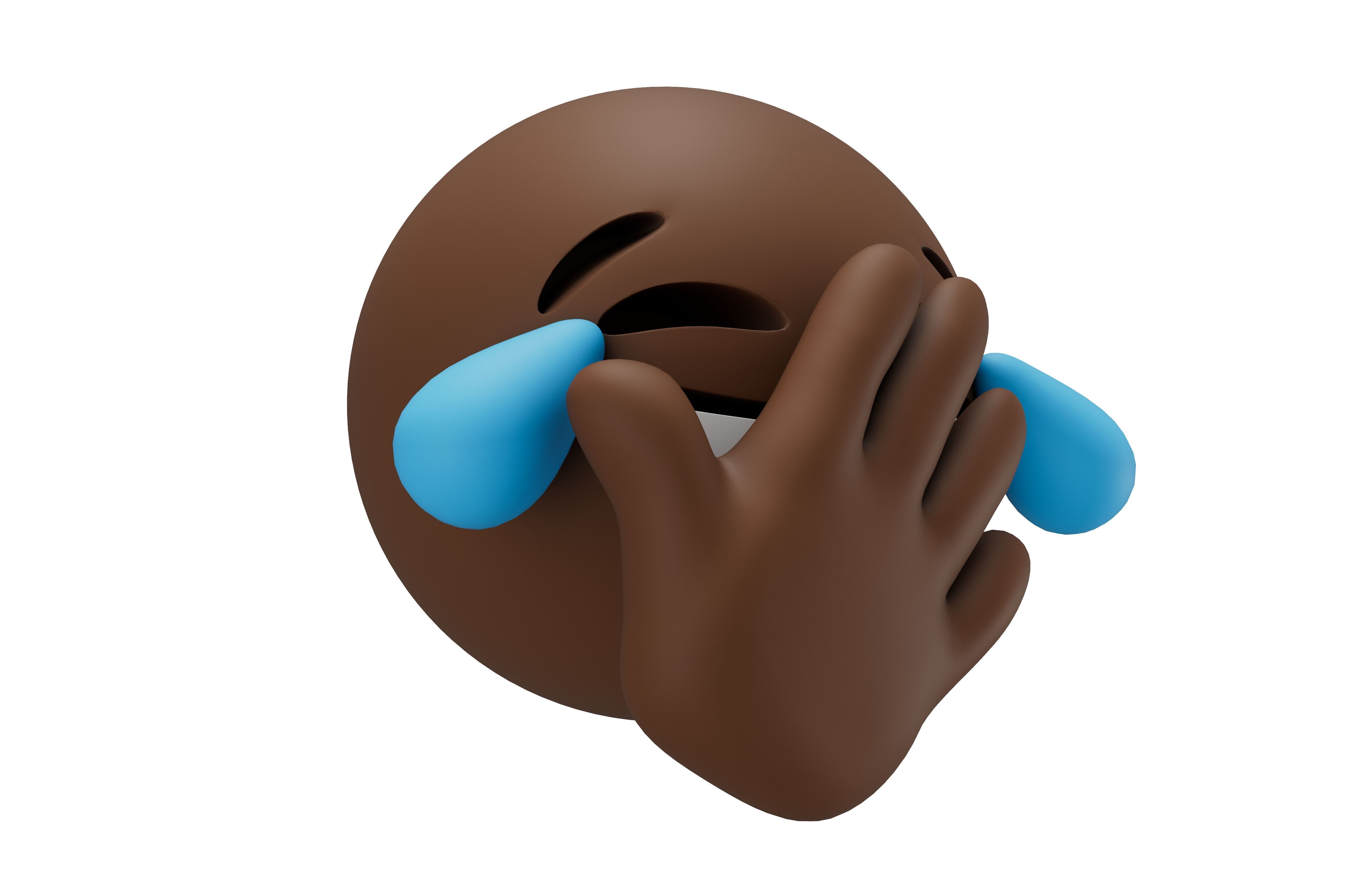 Joy Face with Hand Emoji v1 004 Low-poly 3D model_3