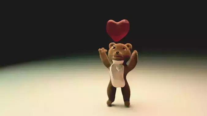 Cute Teddy Bear Low-poly 3D model