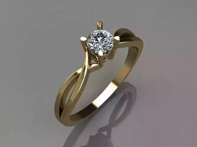 Single Stone Solitaire Ring 3D Model for Printing