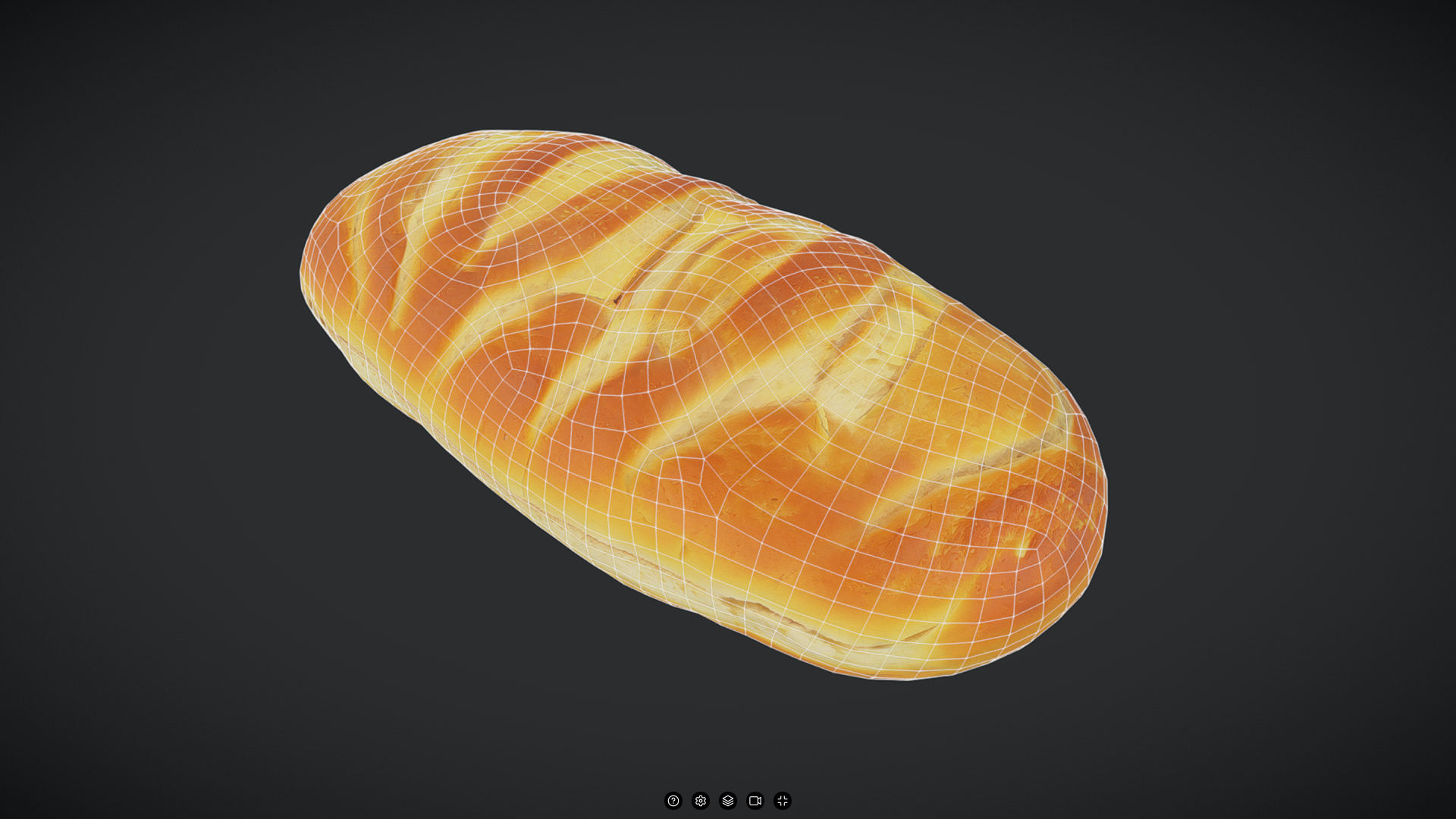Toast Bread Loaf Low-poly 3D model_2