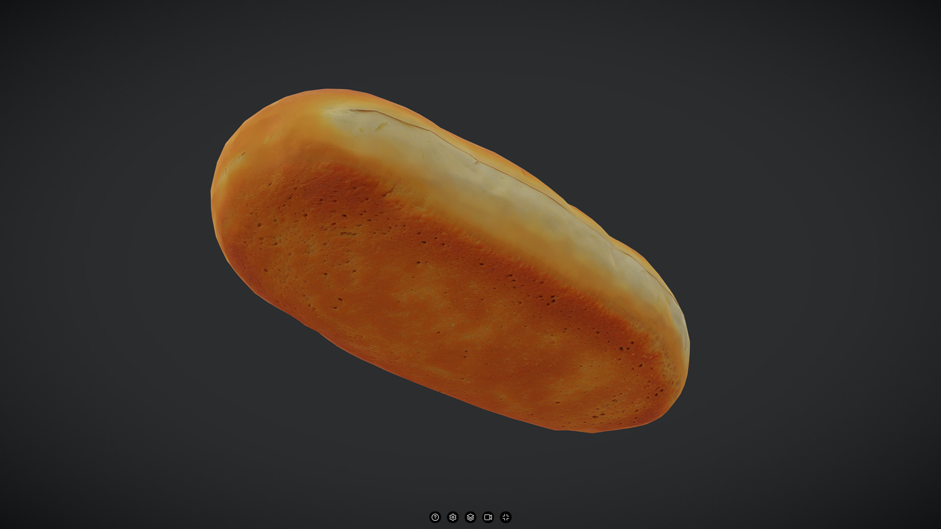 Toast Bread Loaf Low-poly 3D model_3