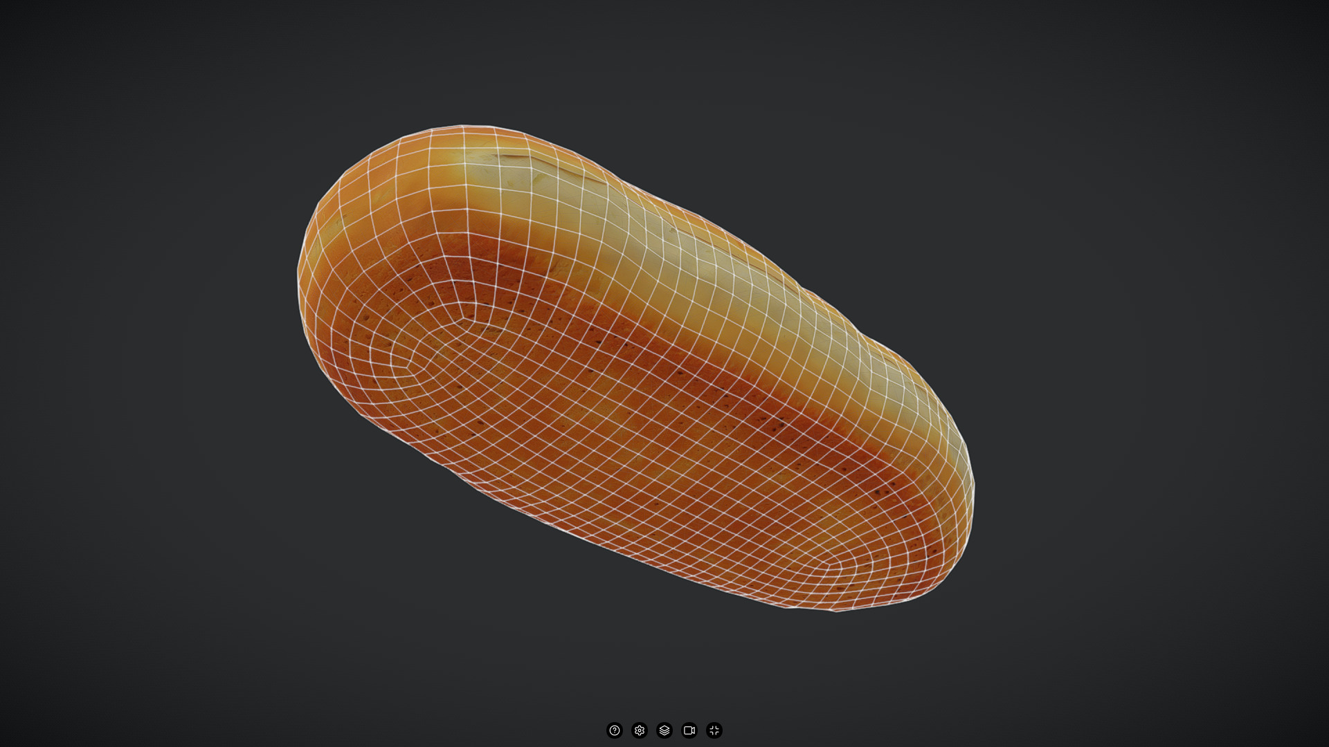 Toast Bread Loaf Low-poly 3D model_4