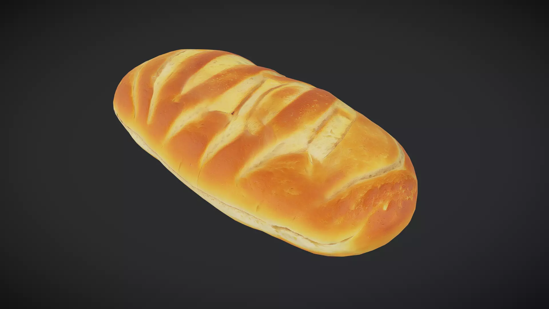 Toast Bread Loaf Low-poly 3D model_0
