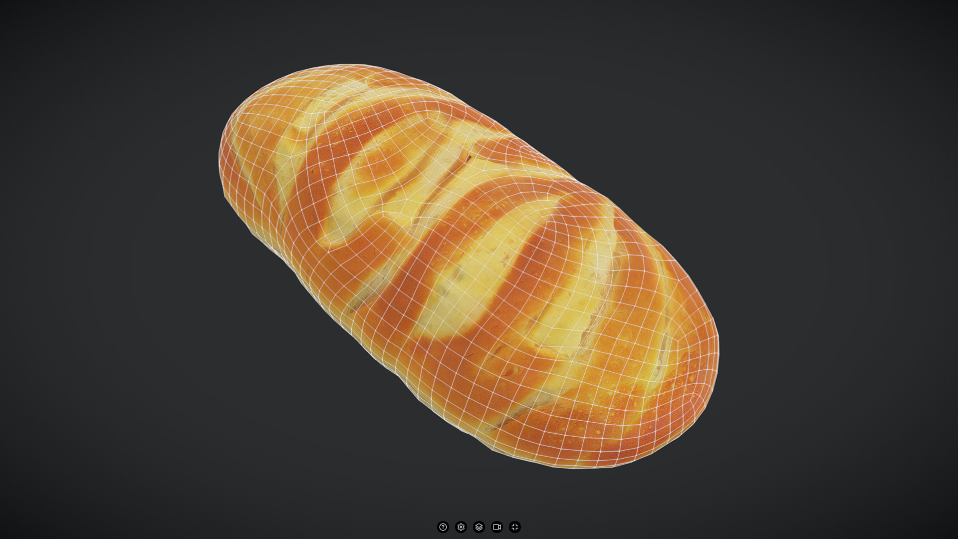 Toast Bread Loaf Low-poly 3D model_6