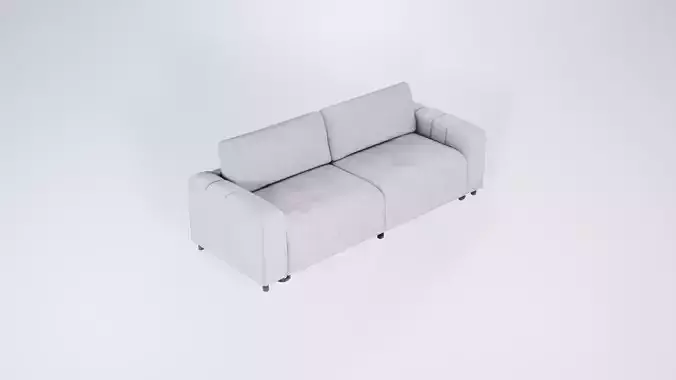 Low Poly Sofa - Modern Upholstered Couch
