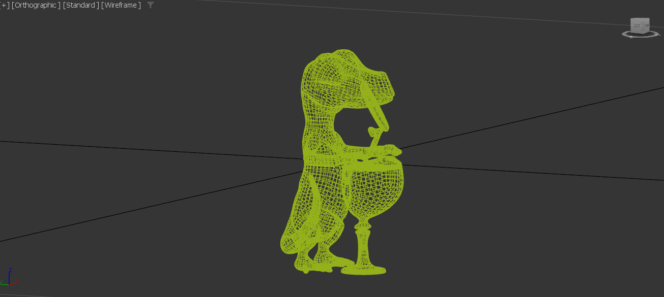 Lizard Holding Cocktail Low-poly 3D model_3