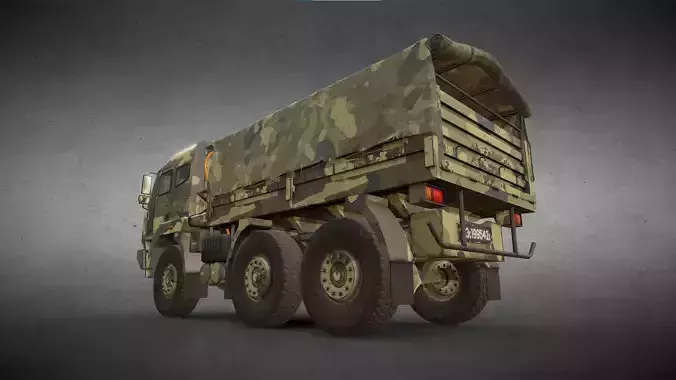 Army Truck Version 1 - Rolled Tarpaulin
