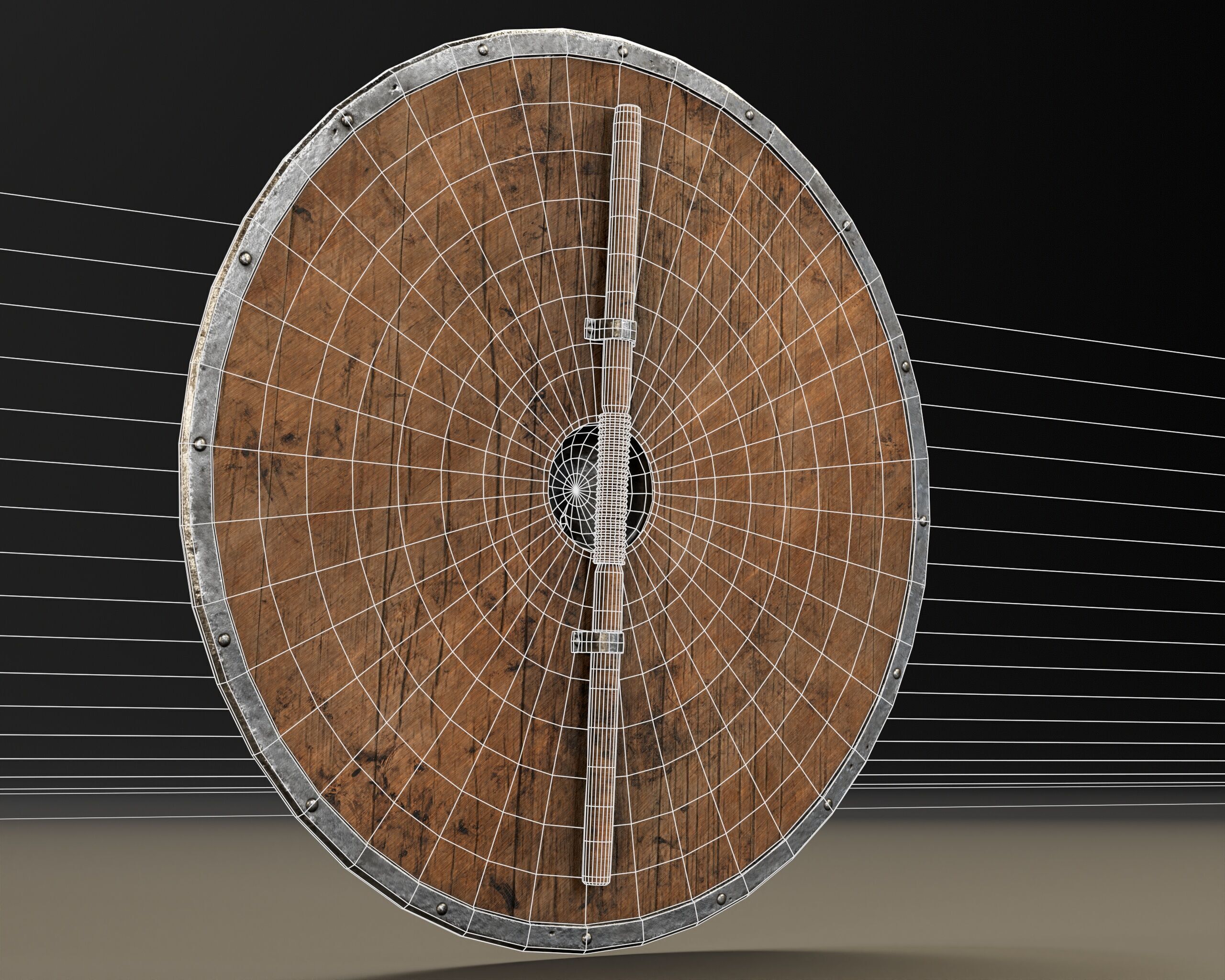 Old Used Viking Weapons Low-poly 3D model_13