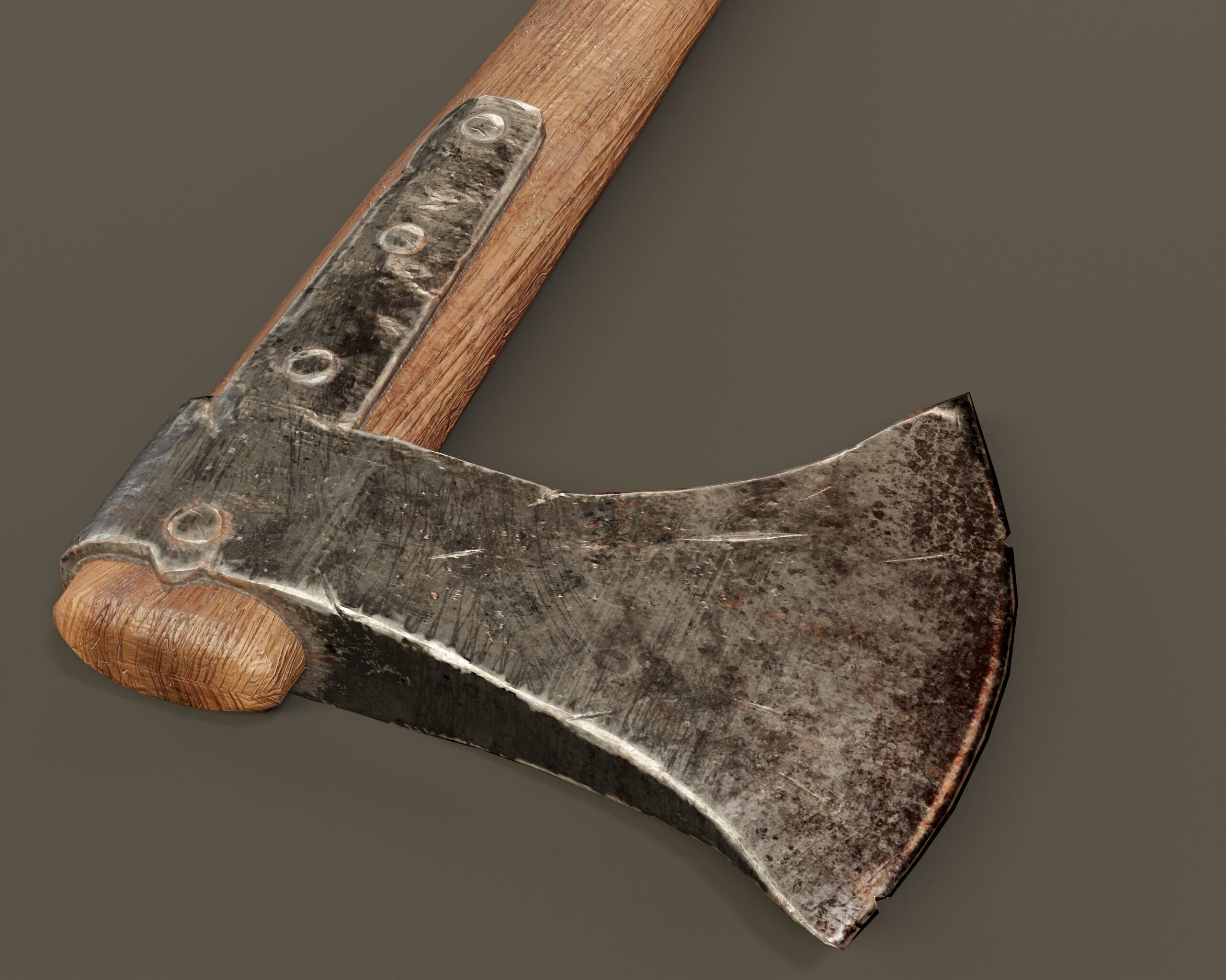 Old Used Viking Weapons Low-poly 3D model_14
