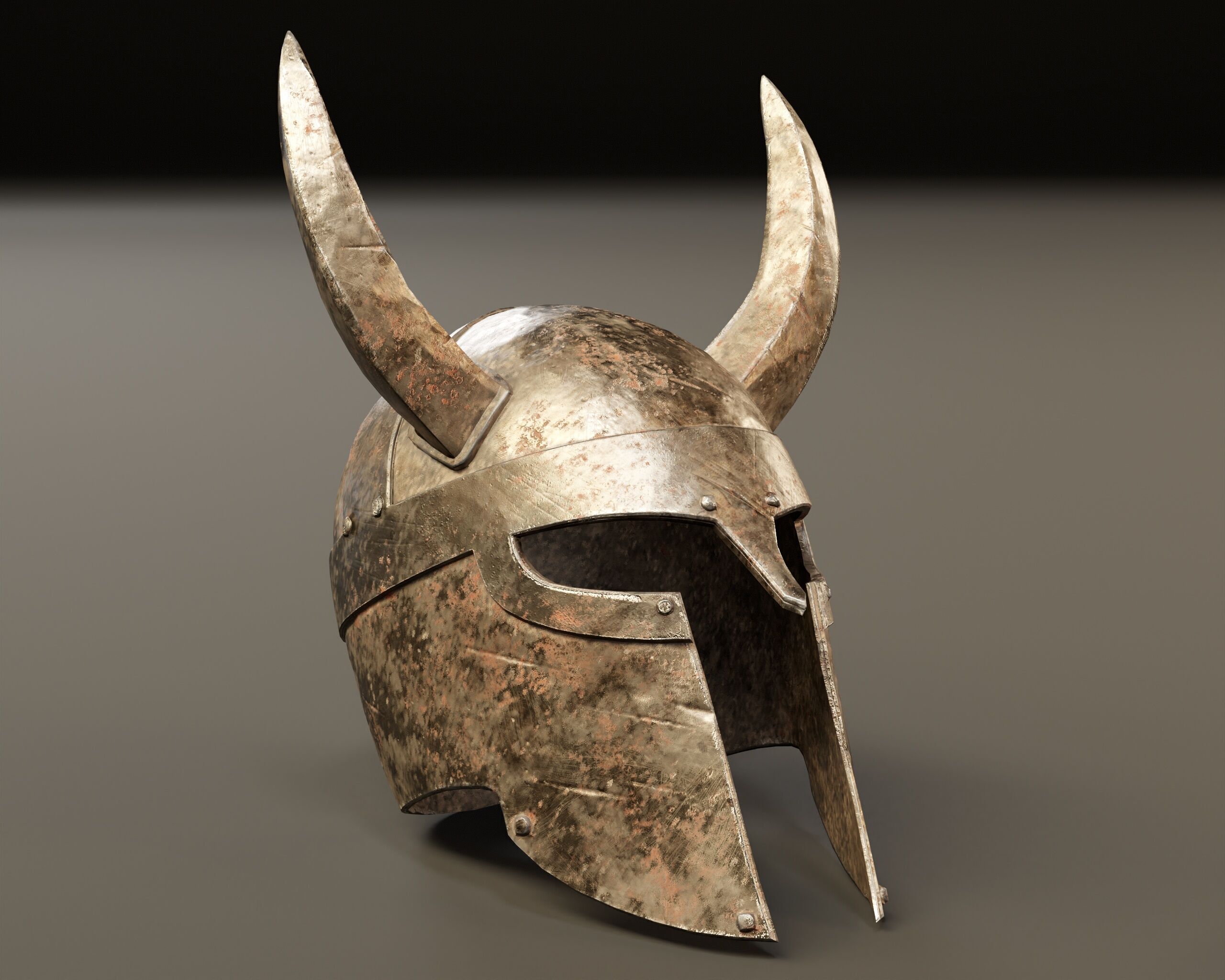 Old Used Viking Weapons Low-poly 3D model_6