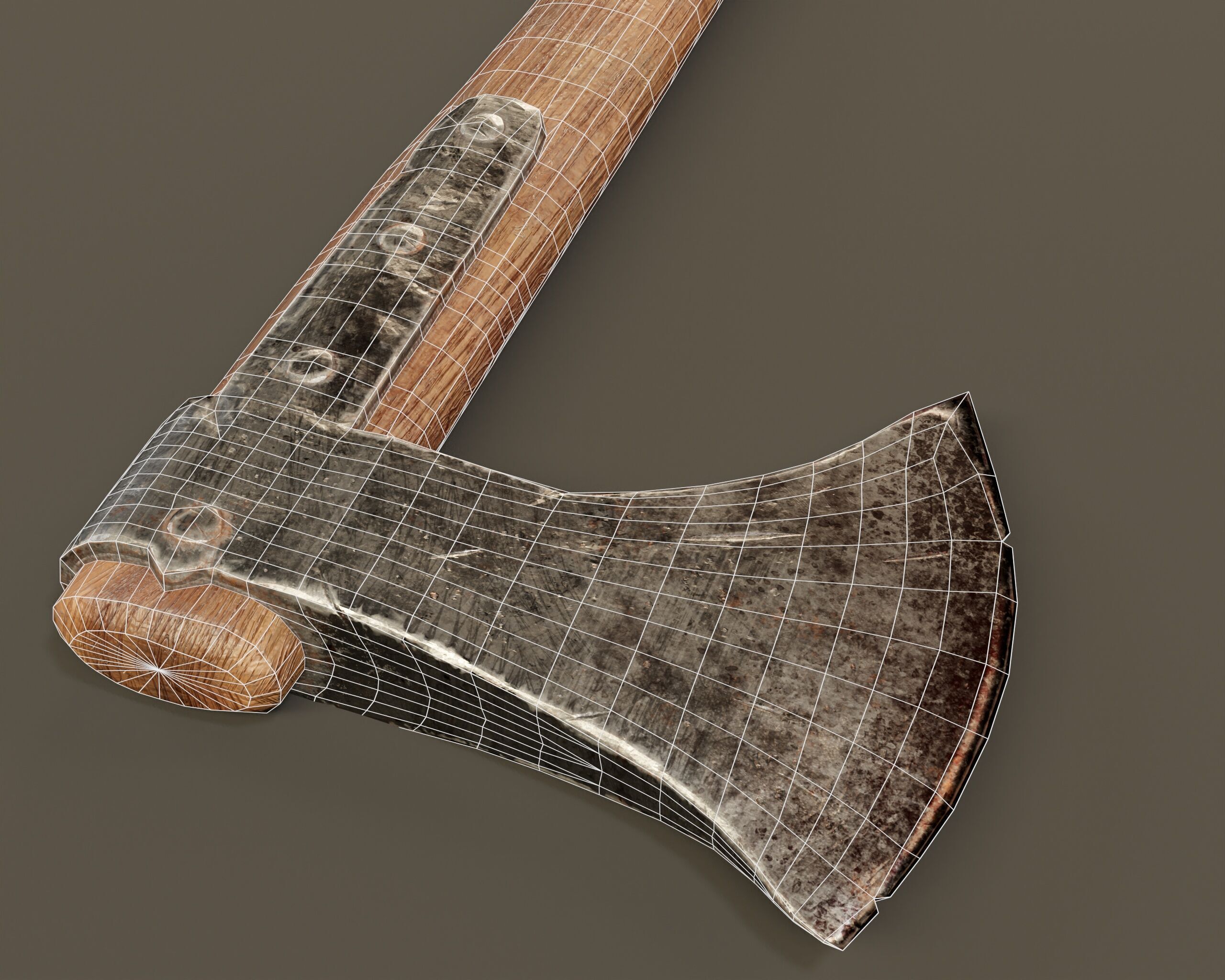 Old Used Viking Weapons Low-poly 3D model_15