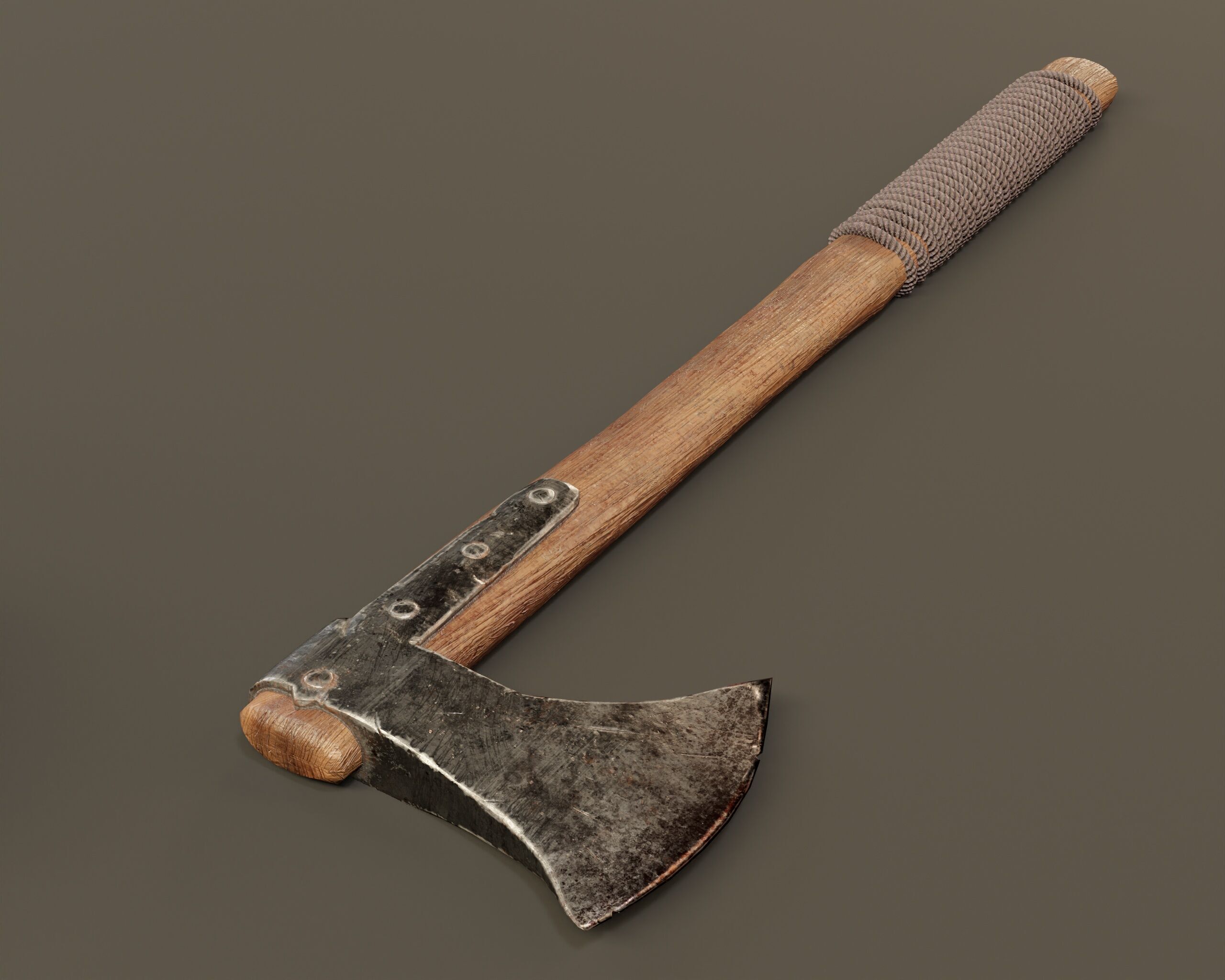 Old Used Viking Weapons Low-poly 3D model_8