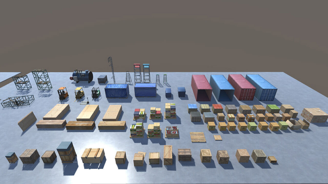 Warehouse Pack Low-poly 3D model_13