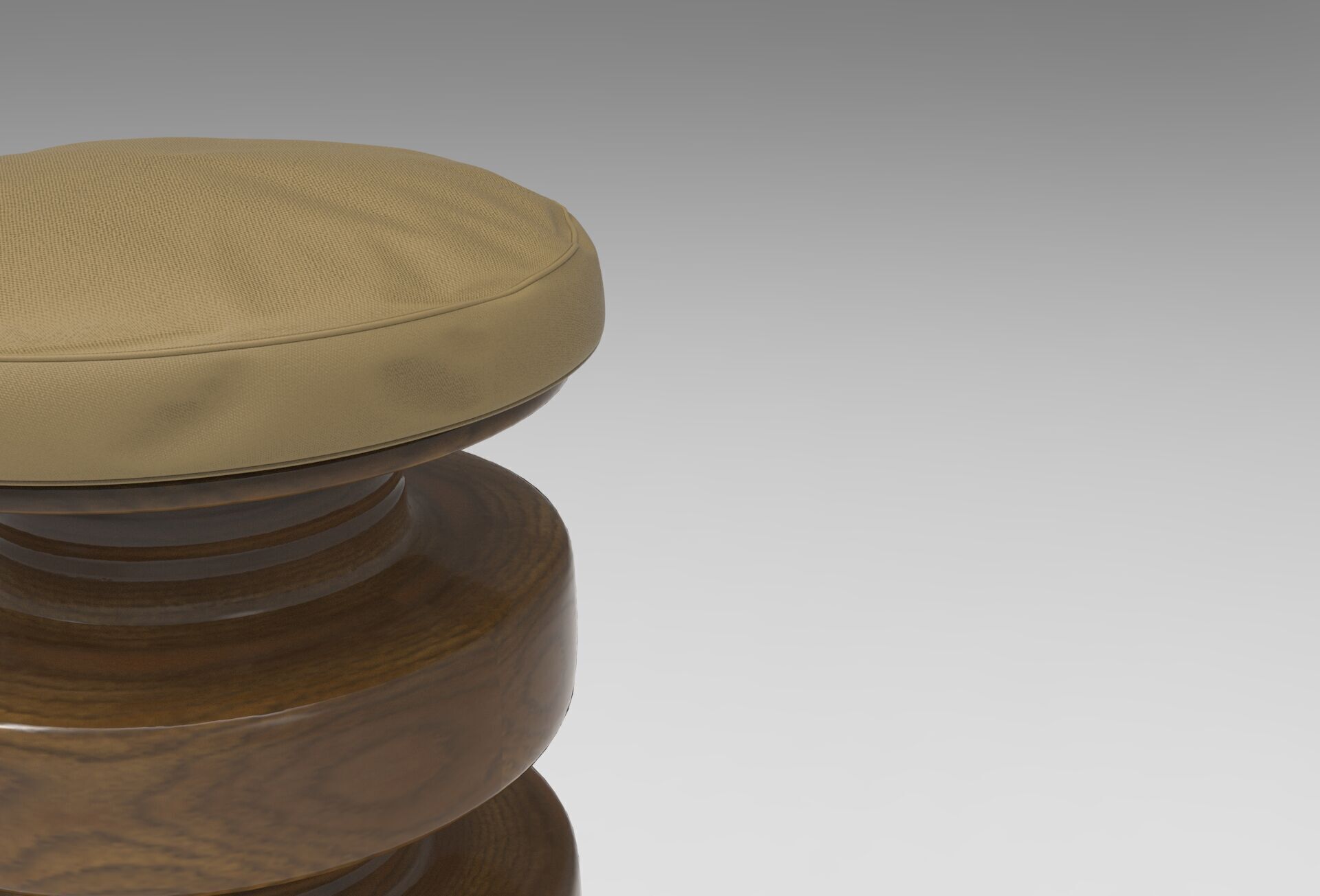 Lesgu Stool Low-poly 3D model_3