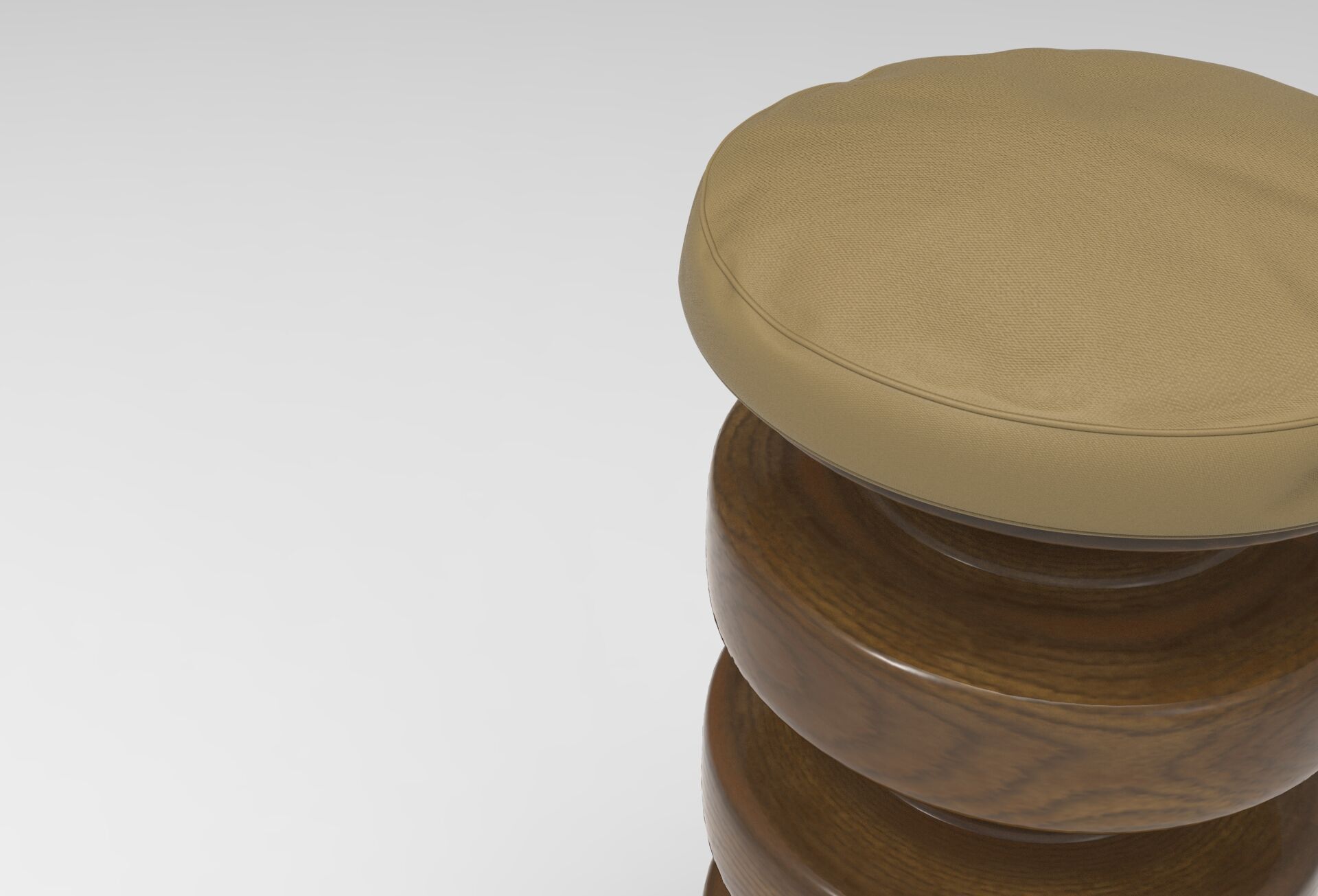 Lesgu Stool Low-poly 3D model_4